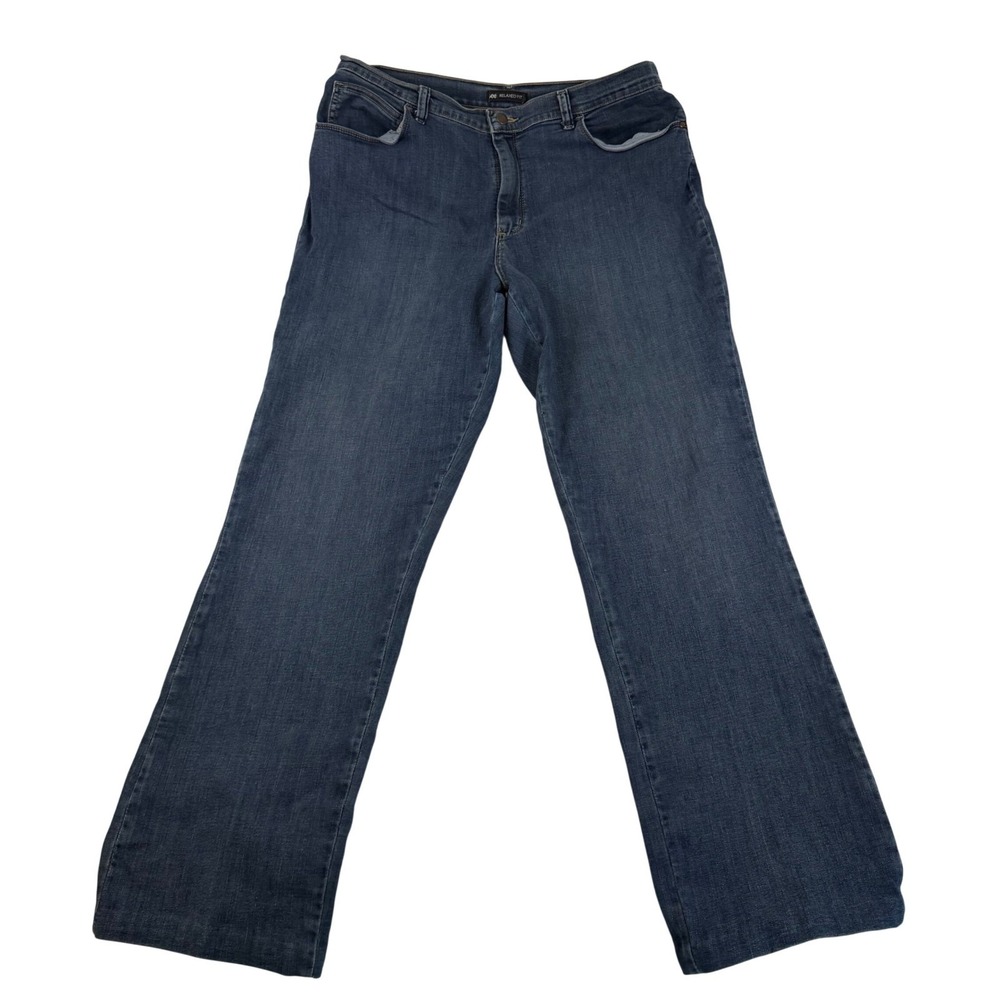 Lee Relaxed Fit Jeans Womens 16 Long Wash Blue Straight Leg Stretch